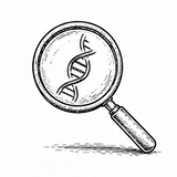 magnifying glass with dna