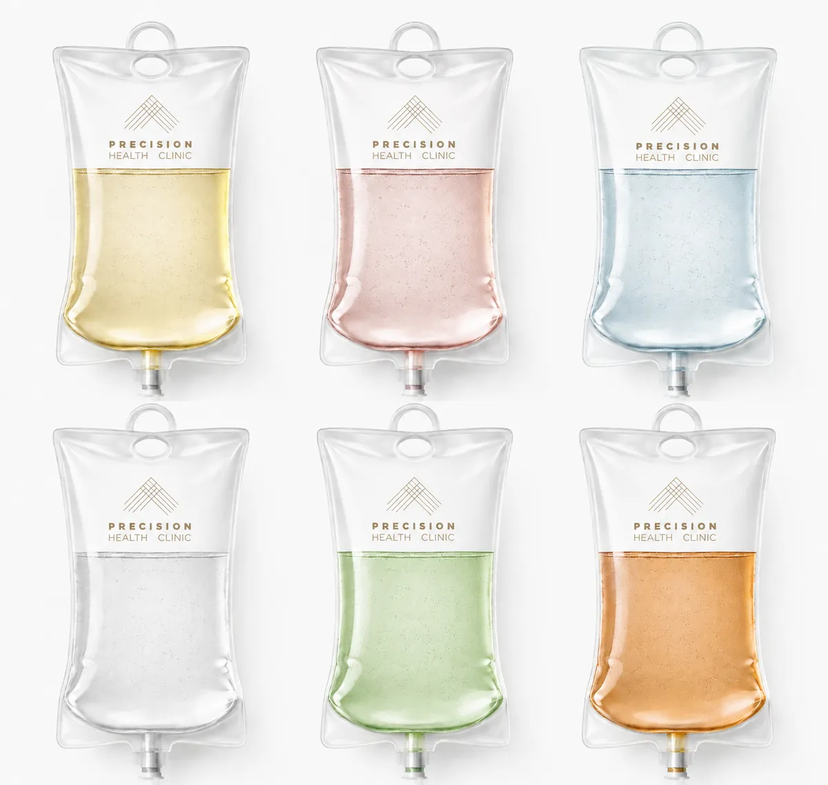 Pharmaceutical-grade IV drip therapy infusion bag administered by the clinical team