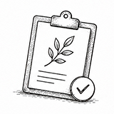 a note with plant